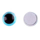 Глаза на клеевой основе, набор 10 шт, размер 1 шт 6 мм, цвет голубые с блестками   9408455