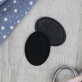 Заплатка для одежды «Овал», 4,2 × 3 см, термоклеевая, цвет чёрный. 4327338