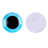 Глаза на клеевой основе, набор 10 шт, размер 1 шт 15 мм, цвет голубые с блестками   9408460