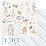 Fleur design Бумага для скрапбукинга 30,5*30,5 см, 190г/м2 "Любимые игрушки" FD1007312