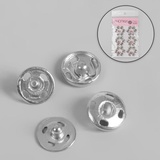 Кнопки пришивные d10 мм, 36 шт, серебро. 4337285