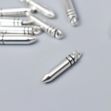 Декор для творчества металл "Пуля-2 насечки" серебро 2,4*0,5 см, 1 шт   7006298