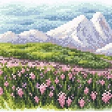 Алмазная мозаика Весна в предгорье 27*19 см. MC-078
