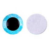 Глаза на клеевой основе, набор 10 шт, размер 1 шт 14 мм, цвет голубые с блестками   9408459