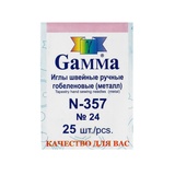 Gamma Иглы для шитья ручные гобеленовые, 25 шт. №24 N-357