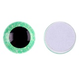 Глаза на клеевой основе, набор 10 шт, размер 1 шт 20 мм, цвет зеленые с блестками   9408454
