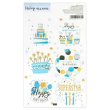 Бумажные наклейки "Happy birthday" 16*9,5 см. 6891131