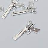 Декор металлический "Пистолет" серебро 2*3,5 см. 7006295