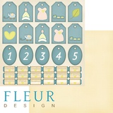 Fleur design Бумага для скрапбукинга 30*30 см, 190г/м2 "Теги и билетики" 1002112