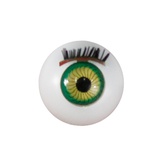 Глаза с ресничками круглые Зеленые 14 мм, 1 пара 7703994