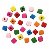 Астра Бусины деревянные, цветной микс, куб, 10 мм, 18 гр. Яркий микс 7727733