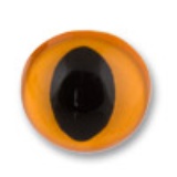 HobbyBe Глаза с кошачьим зрачком с шайбами d 7,5 mm, 1 пара. Оранжевый CAE-7-5