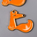 Декор для творчества металл "Рыжий лис" эмаль 2,3х2,4 см 7322357