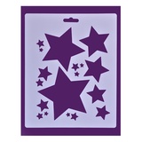 Трафарет многоразовый Звезды пятиконечные 25,5*20,5 см. DK28032