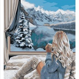 Рисование по номерам 40*50 cm Зима за окном GX42423