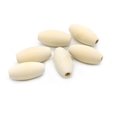 Бусины деревянные неокрашенные овальные 30*15 мм, 3 шт. 617265