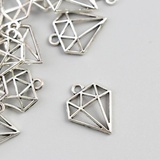 Декор для творчества металл "Бриллиант" серебро 1 шт, 1,9*1,6 см. 4645672