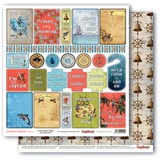 SCB Бумага 30,5*30,5 см. двусторонняя, 190гр/м. Сокровища пиратов: Карточки 2 АНГЛ SCB220609208B0