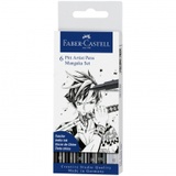 Faber-Castell Капилярная ручка "Pitt Artist Pens Mangaka" ассорти, 6шт., 0,1/0,3/0,7/2 brus. 167124