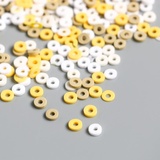 Набор бусин PVC "Колечки бело-желтые" набор ~330 шт, 0,1*0,4*0,4 см. 9127295