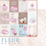 Fleur design Бумага для скрапбукинга 30,5*30,5 см, 190г/м2 "Карточки" FD1006711