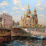 Рисование по номерам 40*50 cm Канал Грибоедова Санкт-Петербург GX24555