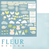 Fleur design Бумага для скрапбукинга 30*30 см, 190г/м2 "Надписи и картинки" 1002110