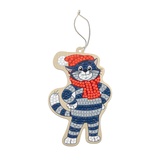 ФРЕЯ Алмазная мозаика подвеска "Кот матроскин в шапке" 7*11 см  CMF-ALVP-031