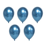 BOOMZEE Набор воздушных шаров 30 см, 5 шт. Хром металлик синий. BXMS-30/02