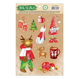 Набор наклеек новогодних "Снежинки" 9*9 см, 12 шт 7090160