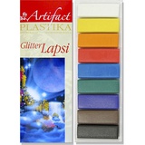 Artifact полимерная глина LAPSI GLITTER 180 гр. Набор 9 классических цветов с блестками. 7109-78
