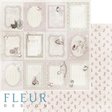 Fleur design Бумага для скрапбукинга 30*30 см, 190г/м2 "Горизонтальные рамочки" FD1004010
