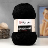 YarnArt Alpine Angora 20%шерсть, 80%акрил, 150 гр, 150 м. 331 черный