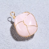 Подвеска из камня «Кварц розовый», в проволоке 9922999