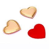 Сердечки декоративные, набор 15 шт. 3,5*3 см, цв. красный, золото. 7532275