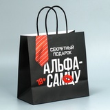 Пакет подарочный крафтовый «Альфа», 22 × 22 × 11 см   9304731