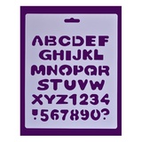 Трафарет многоразовый Латинские печатные прописные буквы, цифры и знаки, 25,5*20,5 см. DK28017