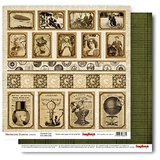 SCB Бумага 30,5*30,5 см. двусторонняя, 190гр/м. Механические Иллюзии: Перфокарта SCB220603208В