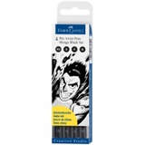 Faber-Castell Набор капиллярных ручек  "Pitt Artist Pens Manga Black set" черны.4 шт 167132