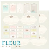 Fleur design Бумага для скрапбукинга 30*30 см, 190г/м2 "Карточки" 1000709