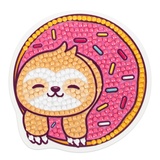 ФРЕЯ Алмазная мозаика магнит "Ленивец в пончике" 8*8 см ALVM-086