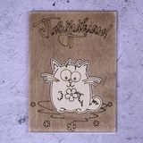 Открытка деревянная Котик/Тик ОД03-Тк