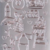 Контурные наклейки "Малыш" лист 10х24,5 см., цвет: Серебро
