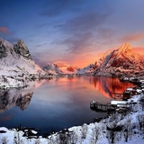 Набор для раскрашивания 40х50 см Зимний пейзаж Норвегии  GS1754