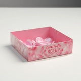 Коробка для макарун с подложками с PVC крышкой "Нежность" 12*12*3 см. 3132107
