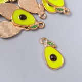 Декор для творчества металл, эмаль "Авокадо" зелёный 1,7х1 см 7356055