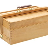 Ящик художника, деревянный (вяз) с ячейками и пеналом для кистей, 23,5x36,5x15,4 см. SFE0026
