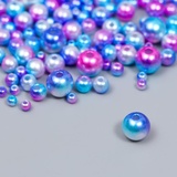 Набор бусин пластик "Круглые. Градиент. Русалка фиолет" 10 гр, d=3-8 мм. 7459576