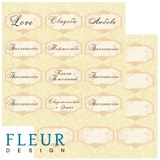 Fleur design Бумага для скрапбукинга 30*30 см, 190г/м2 "Карточки" 1001308
