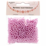 Рукоделие Бусины пластиковые, диаметр 4 мм, 25 гр, цвет светло-розовый 2. PP1002C2